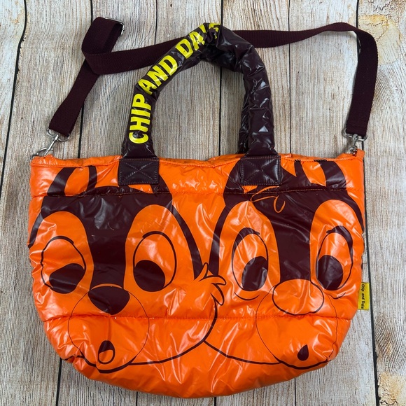 Chip and Dale Disney Tote Bag Puffer Quilted Purse - Picture 1 of 9